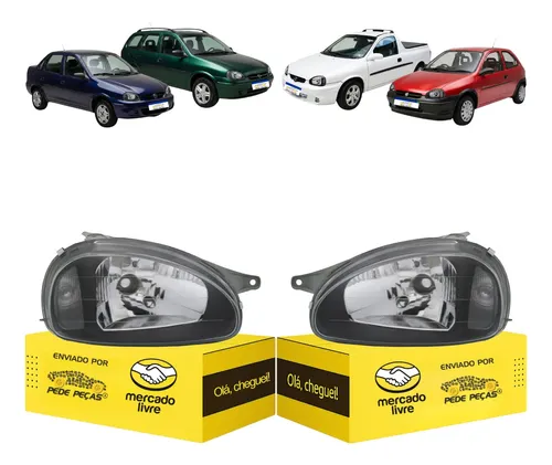 Par Farol Sinaleira Corsa 1996 97 98 99 A 2010 Máscara Negra Ambos Lados