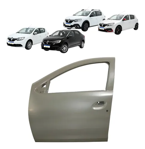 Porta Dianteira Sandero Logan 2014 15 16 17 18 19 A 2024 L.e Dianteira Esquerdo Motorista Cinza
