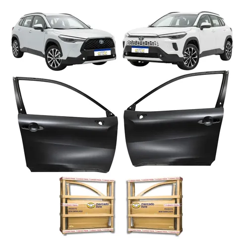 Par Porta Dianteira Corolla Cross Toyota 2021 A 2026 Dianteira Ambos Os Lados Preto
