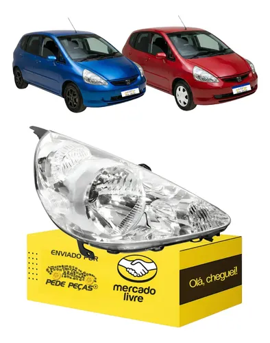Farol Honda Fit 2003 2004 2005 2006 2007 2008 Novo Ld  Direito