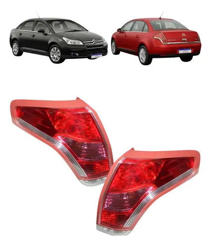 Par Lanterna Citroen C4 Pallas 2007 2008 2009 2010 2011 2012 Ambos Lados Vermelho