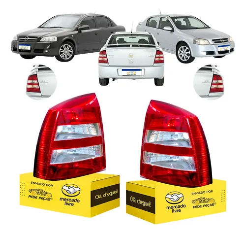 Par Sinaleira Gm Astra Sedan 2003 04 05 06 07 08 09 10 2011 Ambos Lados Vermelho/cristal