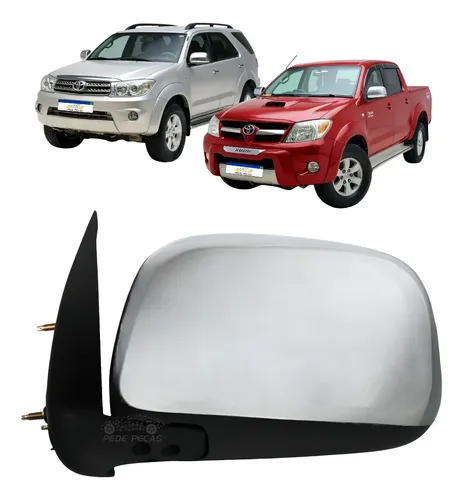 Retrovisor Le Toyota Hilux Sw4 2006 A 2015 Manual Cromado Esquerdo