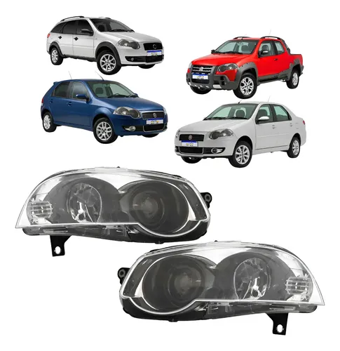 Farol Fiat Strada 2009 A 2020 Siena 2009 A 2014 Par Novo
