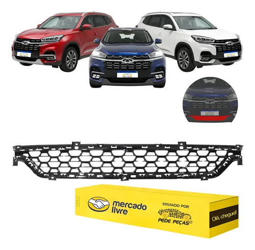 Grade Inferior Chery Tiggo 8 Txs 2021 2022 2023 2024 2025 Preto Brilhante