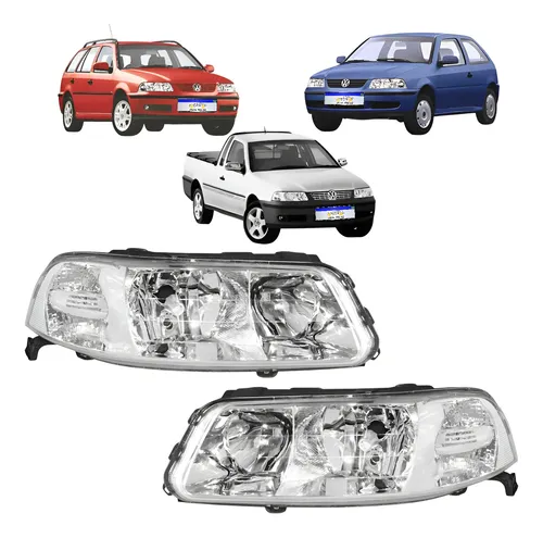 Par Farol Vw Gol Saveiro Parati G3 1999 A 2005 Foco Duplo Ambos Lados