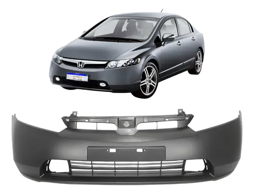 Parachoque Honda New Civic 2006 2007 2008 Com Ressalto Novo Preto