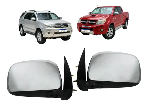 Retrovisor Toyota Hilux Sw4 2006 A 2015 Cromado Manual Par