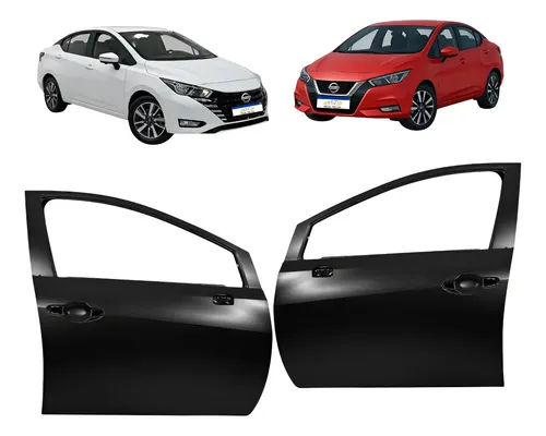 Porta Dianteira Versa 2021 A 2025 Par Direita Esquerda Novo Dianteira Ambos Lados Preto