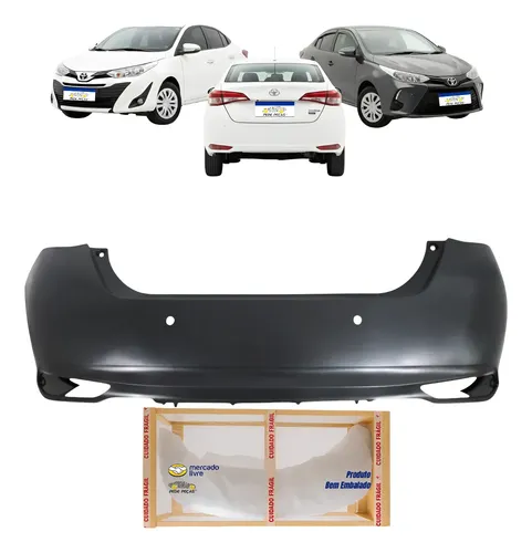 Parachoque Traseiro Yaris Sedan 2018 19 20 A 2025 C/f Sensor