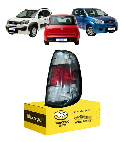 Lanterna Fiat Uno 15 16 2017 2018 2019 2020 2021 Cristal Ld Direito/passageiro Vermelho