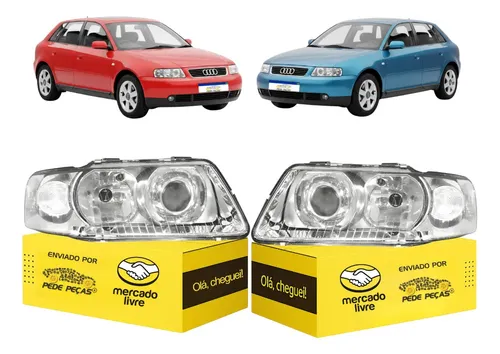 Par Farol Audi A3 2000 2001 2002 2003 A 2006 Cromado Novo Ambos Lados