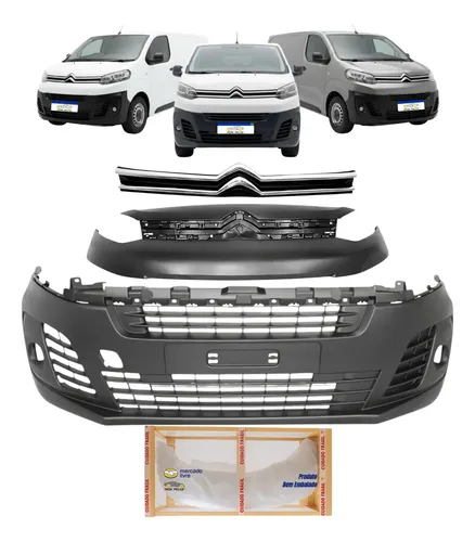 Kit Parachoque Citroen Jumpy C/friso Cromado 2018 A 2024 Preto
