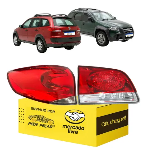 Par Lanterna Palio Weekend 2009 A 2017 2018 2019 2020 L.e Esquerdo/motorista Vermelho