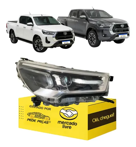 Farol Toyota Hilux 2021 A 2026 Full Led Moldura Cromada Ld Direito/passageiro