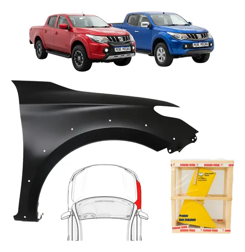 Paralama L200 Triton 2018 19 20 A 2023 Direito S/furo Pisca