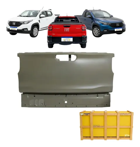 Tampa Caçamba New Fiat Strada 2021 22 23 24 25 2026 Nova Cinza