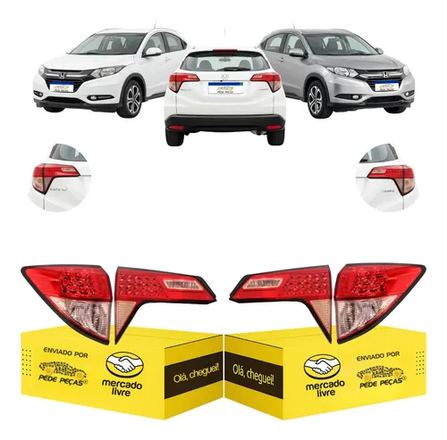 Jogo De Lanternas Canto Tampa Honda Hr-v Ex 2015 16 17 2018 Ambos Lados Cristal