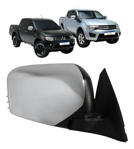 Retrovisor Mitsubishi Triton 2009 A 2017 Cromado S/pisca