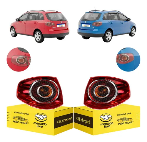 Par Lanterna Canto Volkswagen Spacefox 2006 07 08 09 2010 Ambos Lados Vermelho