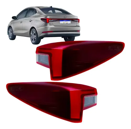 Par Lanterna Hb20 Sedan 2023 2024 2025 Com Led Canto Vermelho Ambos Lados
