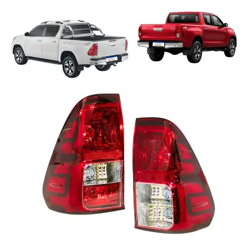 Par Lanterna Toyota Hilux 2017 2018 2019  2020 A 2023 Direito Vermelho Crystal
