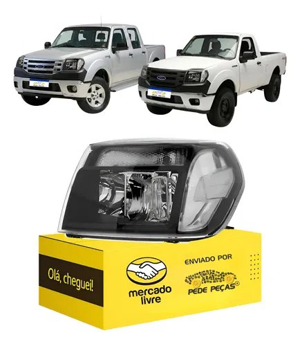 Farol Ford Ranger 2010 2011 2012 Mascara Negra Esquerdo Esquerdo/motorista