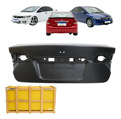 Tampa Traseira Porta Malas Honda New Civic 2007 2008 A 2011 Preto