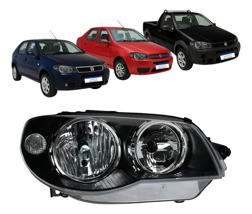 Farol Mascara Negra Fiat Palio Siena Strada 2004 A 2017 Ld Direito/passageiro