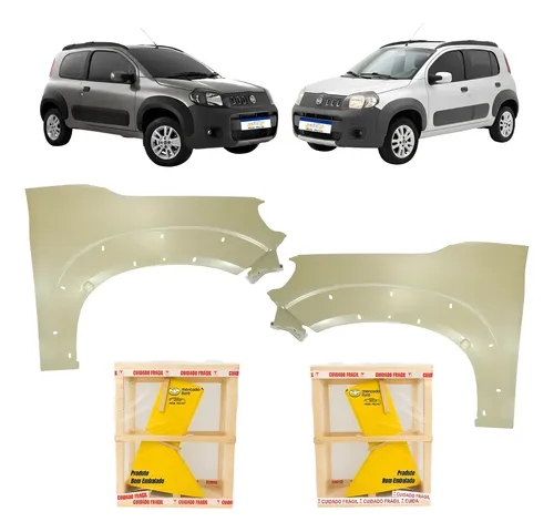 Par Paralama Fiat Uno Evo Way 2011 A 2014 Novo
