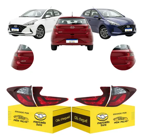 Jogo De Lanternas Canto E Tampa Hb20 2020 2021 2022 Fume Ambos Lados Fumê