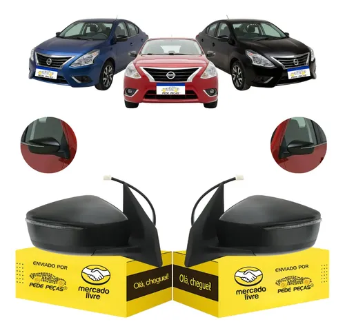 Par Retrovisor Nissan Versa Unique 2015 2016 C/pisca