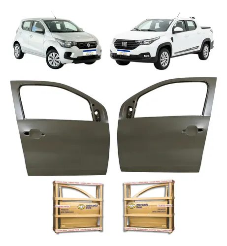 Par Portas Dianteira Fiat Mobi 2016 2017 18 19 A 2026 Nova Dianteira Ambos Os Lados Cinza