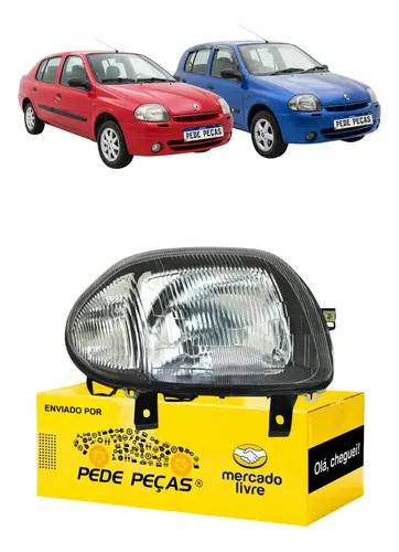 Farol Renault Clio 1999 2000 01 02 2003 Máscara Negra L.d Direito/passageiro
