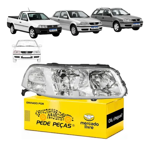 Farol Vw Gol Saveiro Parati 2000 01 02 A 2005 Foco Duplo Ld Direito/passageiro