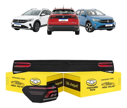 Kit Lanterna Esquerda E Central Vw Nivus 2020 21 22 A 2026 Esquerdo/motorista Fume