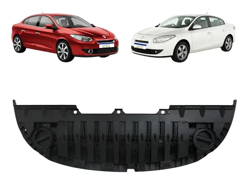 Defletor Inferior Parachoque Dianteiro Fluence 2010 A 2014  Preto