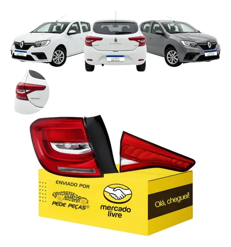 Kit Lanternas Tampa Canto Sandero 2020 2021 2022 C/led Le Esquerdo/motorista Cristal