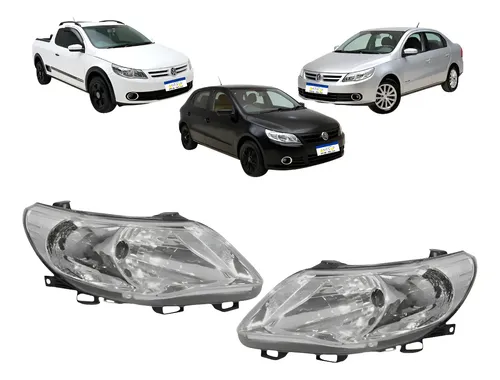 Farol Vw Gol Voyage Saveiro 2009 A 2012 Par Foco Simples Ambos Lados