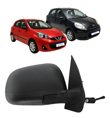 Retrovisor Ld Nissan March 2012 A 2020 Preto Texturizado Direito